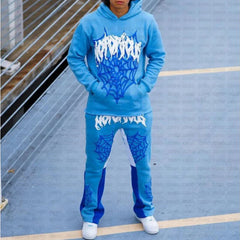 Spider Web Print Hoodie & Trousers Set