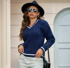 Twist Charm V-Neck Sweater