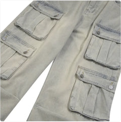 Men's and Women's Loose Wide-Leg Multi-Pocket Pants