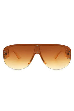 Half Frame Retro Oversize Aviator Sunglasses