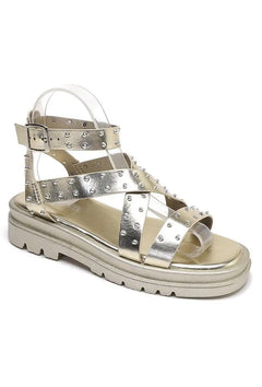 Gold Studded Platform Sandals