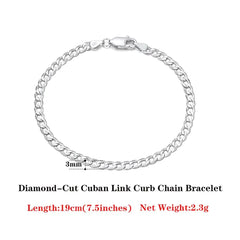 18 Italian Cuban Chain Bracelet for Women Men