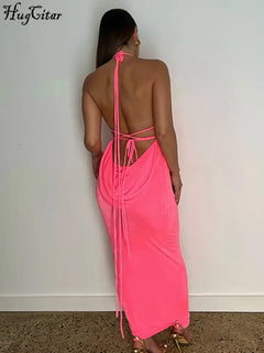 Collar Backless Sleeveless Maxi