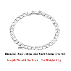 18 Italian Cuban Chain Bracelet for Women Men