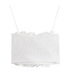 Sleeveless Ruffle Crop Top