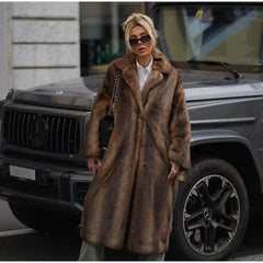 Women's Winter Warm Long Imitation Mink Coat