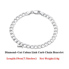 18 Italian Cuban Chain Bracelet for Women Men