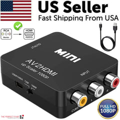 RCA to HDMI Converter Adapter AV 1080P For TV Audio Video Composite CVBS AV2HDMI