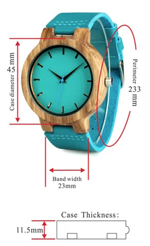 Wooden Quartz Leather Strap Wristwatch