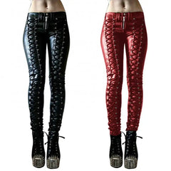 Steampunk Leather Skinny Pants