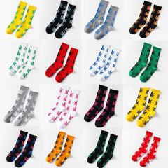 Winter high Quality Harajuku chaussette Style Weed Socks For Women Men's Cotton Hip Hop Socks Man Meias Mens Calcetines