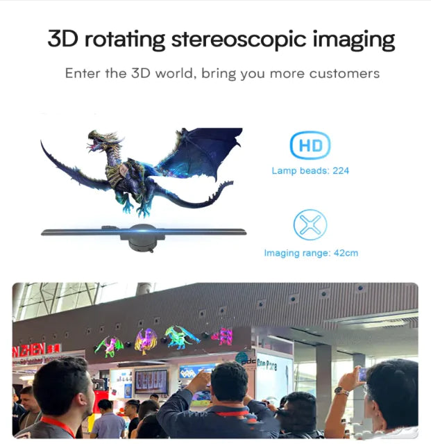 Naked Eye 3d Stereo Projector Rotating Display Advertising Machine