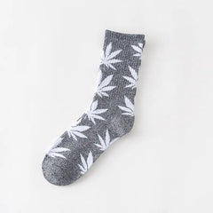 Winter high Quality Harajuku chaussette Style Weed Socks For Women Men's Cotton Hip Hop Socks Man Meias Mens Calcetines