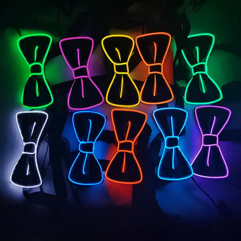 LED Bow Tie Luminous Flashing Necktie Birthday Party Wedding Christmas Decoration Halloween Cosplay Various Light Modes Bow Tie