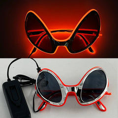 Retro Luminous Glowing Steampunk Glasses LED Light Party Decor Gothic Goggles Glasses With Nail Neon Glasses Men Women Supplies