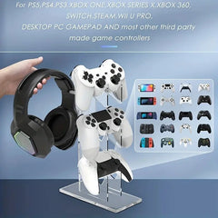 Universal 3-Layer Controller Stand and Headset Holder