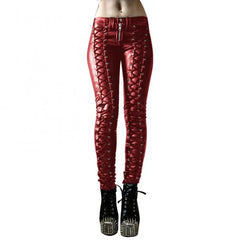 Steampunk Leather Skinny Pants