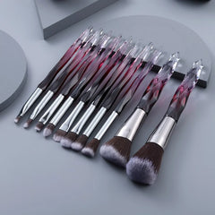 10 Piece Crystal Makeup Brushes Set