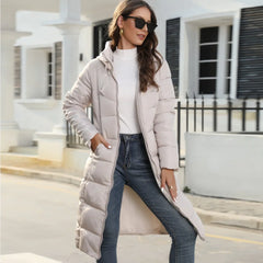 Hooded Women's Mid-Length Padded Coat