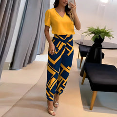 Summer Women Print Casual 2 Piece Set