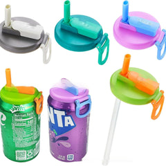 Portable Soda Can Lid Silicone Straw