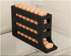 4-Layer Automatic Egg Roller Tray – Large Capacity Refrigerator Storage Box