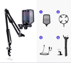 A6 Microphone RGB Lights Computer Desktop Dedicated Dubbing