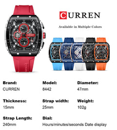 Above Brand Men's Luxury Square Quartz Watches