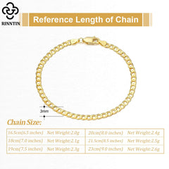 18 Italian Cuban Chain Bracelet for Women Men