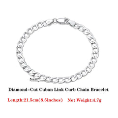 18 Italian Cuban Chain Bracelet for Women Men