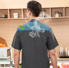 Black Chef Jacket Short Sleeve Kitchen Uniform