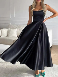 Elegant Square Neck Maxi Dress