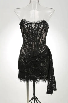 Women's Lace Waist Tube Top Dress