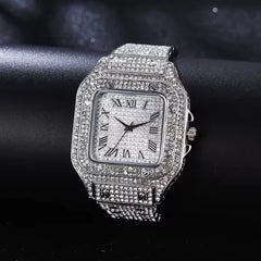 Iced Moissanite Bust Down Watch - Unisex Hip Hop Bling