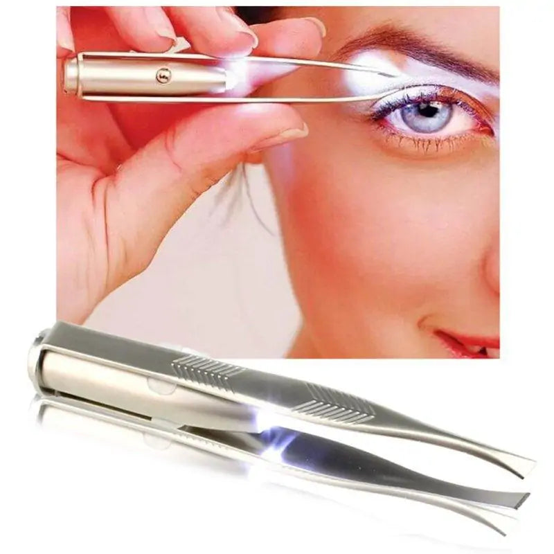 Portable LED Eyebrow Hair Tweezers